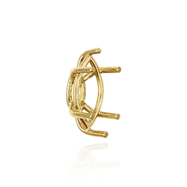 Six Prong Marquise Shape Tapered Base Wire Basket Settings in 14K Gold (4.25 x 1.75 mm - 21.00 x 10.50 mm)