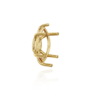 Six Prong Marquise Shape Tapered Base Wire Basket Settings in 14K Gold (4.25 x 1.75 mm - 21.00 x 10.50 mm)