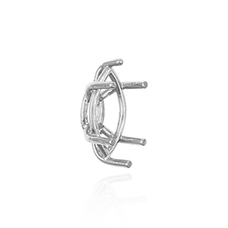 Six Prong Marquise Shape Tapered Base Wire Basket Settings in Sterling Silver (4.25 x 1.75 mm - 21.00 x 10.50 mm)
