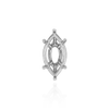 Six Prong Marquise Shape Tapered Base Wire Basket Settings in Sterling Silver (4.25 x 1.75 mm - 21.00 x 10.50 mm)
