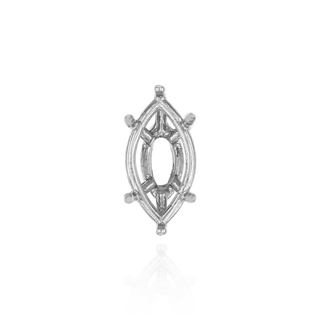 Six Prong Marquise Shape Tapered Base Wire Basket Settings in Sterling Silver (4.25 x 1.75 mm - 21.00 x 10.50 mm)