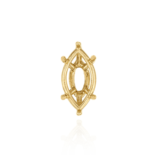 Six Prong Marquise Shape Tapered Base Wire Basket Settings in 14K Gold (4.25 x 1.75 mm - 21.00 x 10.50 mm)