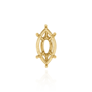 Six Prong Marquise Shape Tapered Base Wire Basket Settings in 14K Gold (4.25 x 1.75 mm - 21.00 x 10.50 mm)