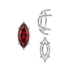 Six Prong Marquise Shape Tapered Base Wire Basket Settings in Sterling Silver (4.25 x 1.75 mm - 21.00 x 10.50 mm)