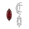 Six Prong Marquise Shape Tapered Base Wire Basket Settings in Sterling Silver (4.25 x 1.75 mm - 21.00 x 10.50 mm)