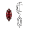 Six Prong Marquise Shape Tapered Base Wire Basket Settings in Sterling Silver (4.25 x 1.75 mm - 21.00 x 10.50 mm)