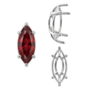 Six Prong Marquise Shape Tapered Base Wire Basket Settings in Sterling Silver (4.25 x 1.75 mm - 21.00 x 10.50 mm)