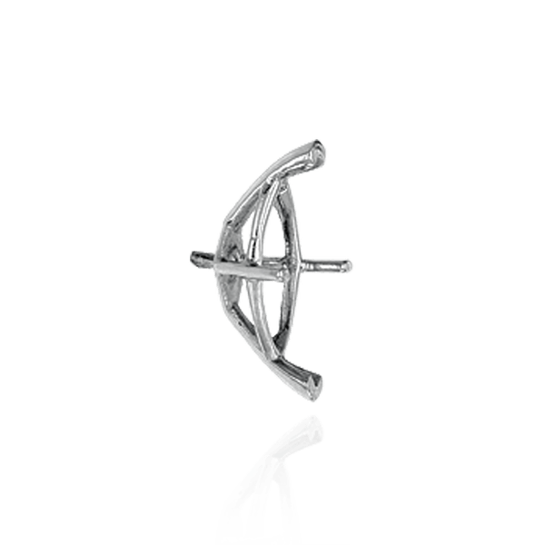 V-End Marquise Shape Solitaire Settings With Peg in Sterling Silver (5.50 x 2.75 mm - 15.00 x 7.00 mm)