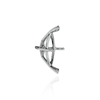 V-End Marquise Shape Solitaire Settings With Peg in Sterling Silver (5.50 x 2.75 mm - 15.00 x 7.00 mm)