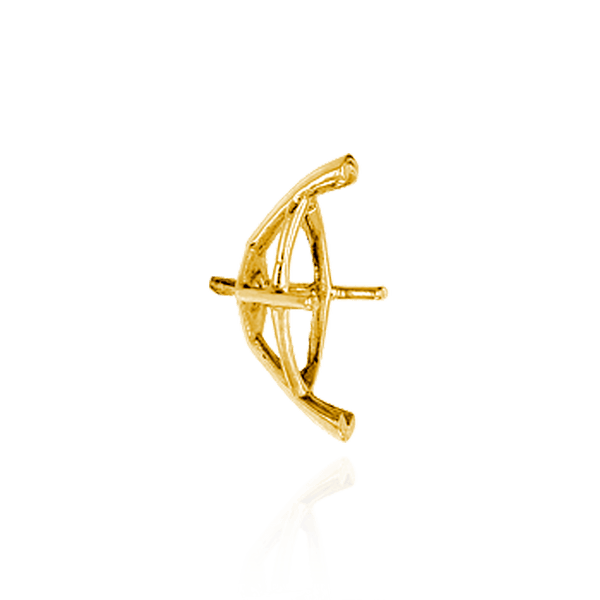 V-End Marquise Shape Solitaire Settings With Peg in 14K Gold (5.50 x 2.75 mm - 15.00 x 7.00 mm)