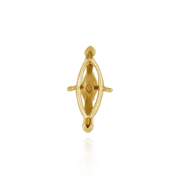 V-End Marquise Shape Solitaire Settings With Peg in Sterling Silver (5.50 x 2.75 mm - 15.00 x 7.00 mm)