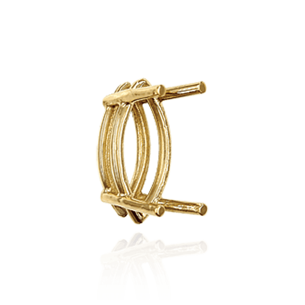 Four Prong Marquise Shape Wire Basket Settings in 14K Gold (4.25 x 1.75 mm - 16.00 x 8.00 mm)