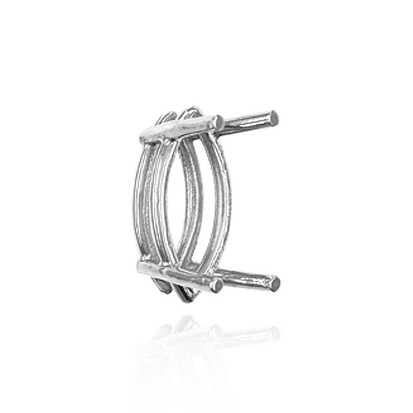 Four Prong Marquise Shape Wire Basket Settings in Sterling Silver (7.00 x 4.00 mm - 16.00 x 8.00 mm)