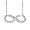 Infinity Necklace with Cubic Zirconia in Sterling Silver (18 x 9 mm)