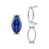 Four Prong Marquise Shape Single Base Settings in Sterling Silver (6.00 x 3.00 mm - 20.00 x 10.00 mm)