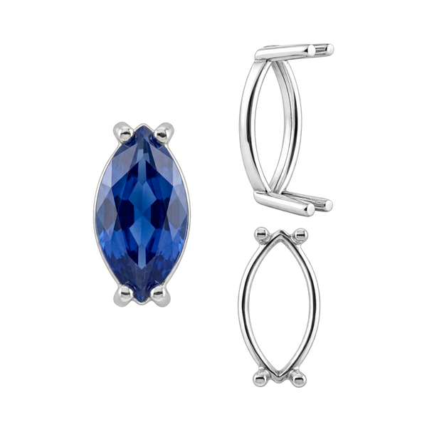 Four Prong Marquise Shape Single Base Settings in 14K Gold (6.00 x 3.00 mm - 20.00 x 10.00 mm)