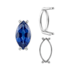 Four Prong Marquise Shape Single Base Settings in Sterling Silver (6.00 x 3.00 mm - 20.00 x 10.00 mm)