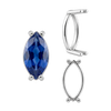 Four Prong Marquise Shape Single Base Settings in Sterling Silver (6.00 x 3.00 mm - 20.00 x 10.00 mm)