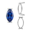 Four Prong Marquise Shape Single Base Settings in Sterling Silver (6.00 x 3.00 mm - 20.00 x 10.00 mm)