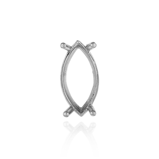 Four Prong Marquise Shape Single Base Settings in Sterling Silver (6.00 x 3.00 mm - 20.00 x 10.00 mm)