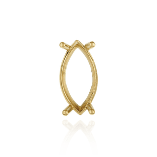 Four Prong Marquise Shape Single Base Settings in 14K Gold (6.00 x 3.00 mm - 20.00 x 10.00 mm)