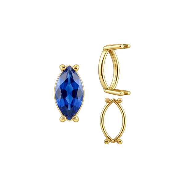 Four Prong Marquise Shape Single Base Settings in 14K Gold (6.00 x 3.00 mm - 14.00 x 7.00 mm)