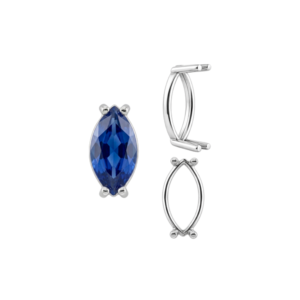 Four Prong Marquise Shape Single Base Settings in Sterling Silver (6.00 x 3.00 mm - 20.00 x 10.00 mm)
