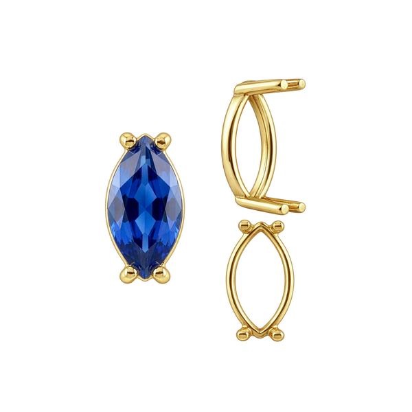 Four Prong Marquise Shape Single Base Settings in 14K Gold (6.00 x 3.00 mm - 14.00 x 7.00 mm)