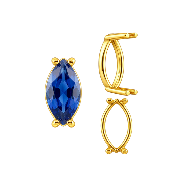 Four Prong Marquise Shape Single Base Settings in 14K Gold (6.00 x 3.00 mm - 20.00 x 10.00 mm)