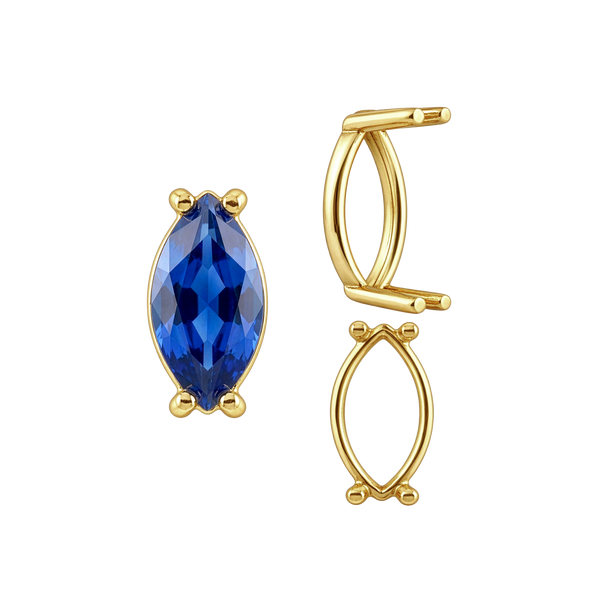 Four Prong Marquise Shape Single Base Settings in 14K Gold (6.00 x 3.00 mm - 14.00 x 7.00 mm)