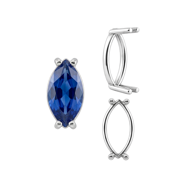 Four Prong Marquise Shape Single Base Settings in 14K Gold (6.00 x 3.00 mm - 20.00 x 10.00 mm)