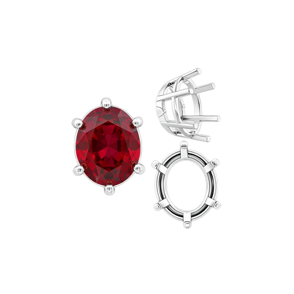 Six Prong Oval Basket Settings in 14K Gold (5.00 x 3.00 mm - 22.00 x 16.00 mm)