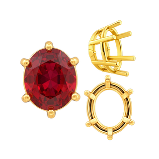 Six Prong Oval Basket Settings in 14K Gold (5.00 x 3.00 mm - 22.00 x 16.00 mm)