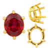 Six Prong Oval Basket Settings in 14K Gold (5.00 x 3.00 mm - 22.00 x 16.00 mm)