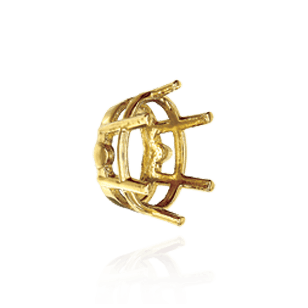 Six Prong Oval Basket Settings in 14K Gold (5.00 x 3.00 mm - 22.00 x 16.00 mm)