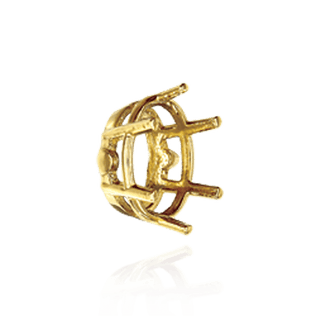 Six Prong Oval Basket Settings in 14K Gold (5.00 x 3.00 mm - 22.00 x 16.00 mm)