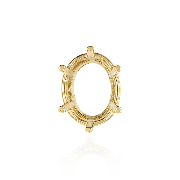 Six Prong Oval Basket Settings in 14K Gold (5.00 x 3.00 mm - 22.00 x 16.00 mm)