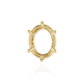 Six Prong Oval Basket Settings in 14K Gold (5.00 x 3.00 mm - 22.00 x 16.00 mm)
