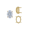 Four Prong Oval Filigree Settings in 14K Gold (5.00 x 3.00 mm - 20.00 x 15.00 mm)