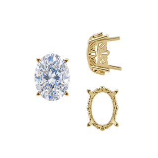 Four Prong Oval Filigree Settings in 14K Gold (5.00 x 3.00 mm - 20.00 x 15.00 mm)