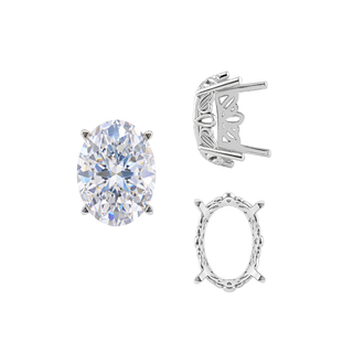 Four Prong Oval Filigree Settings in Sterling Silver (5.00 x 3.00 mm - 20.00 x 15.00 mm)