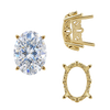 Four Prong Oval Filigree Settings in 14K Gold (5.00 x 3.00 mm - 20.00 x 15.00 mm)