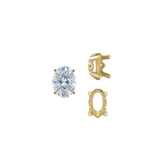 Four Prong Oval Filigree Settings in 14K Gold (5.00 x 3.00 mm - 20.00 x 15.00 mm)