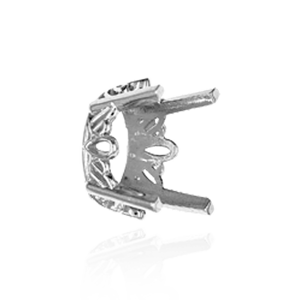 Four Prong Oval Filigree Settings in 14K Gold (5.00 x 3.00 mm - 22.00 x 16.00 mm)