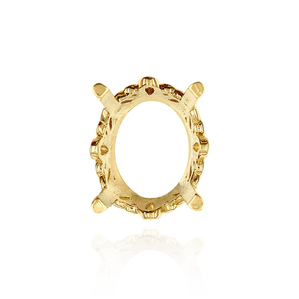 Four Prong Oval Filigree Settings in 14K Gold (5.00 x 3.00 mm - 22.00 x 16.00 mm)