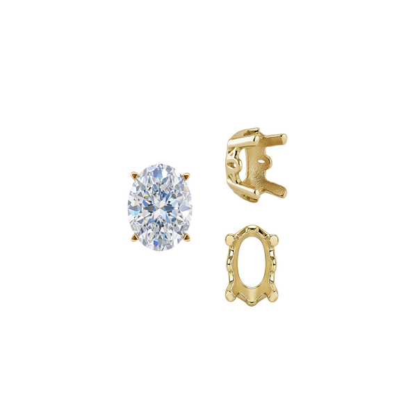Four Prong Oval Filigree Settings in 14K Gold (5.00 x 3.00 mm - 20.00 x 15.00 mm)