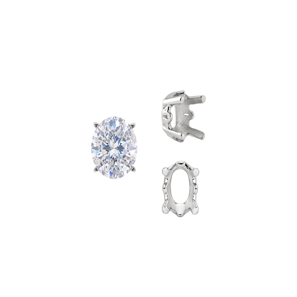 Four Prong Oval Filigree Settings in Sterling Silver (5.00 x 3.00 mm - 20.00 x 15.00 mm)