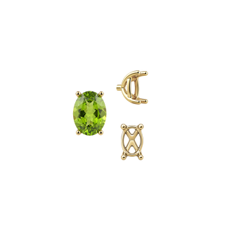 Four Prong Oval Tapered Basket Settings in 14K Gold (5.50 x 3.50 mm - 11.50 x 9.50 mm)