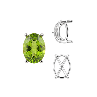 Four Prong Oval Tapered Basket Settings in Sterling Silver (5.50 x 3.50 mm - 11.50 x 9.50 mm)