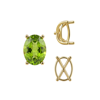 Four Prong Oval Tapered Basket Settings in 14K Gold (5.50 x 3.50 mm - 11.50 x 9.50 mm)
